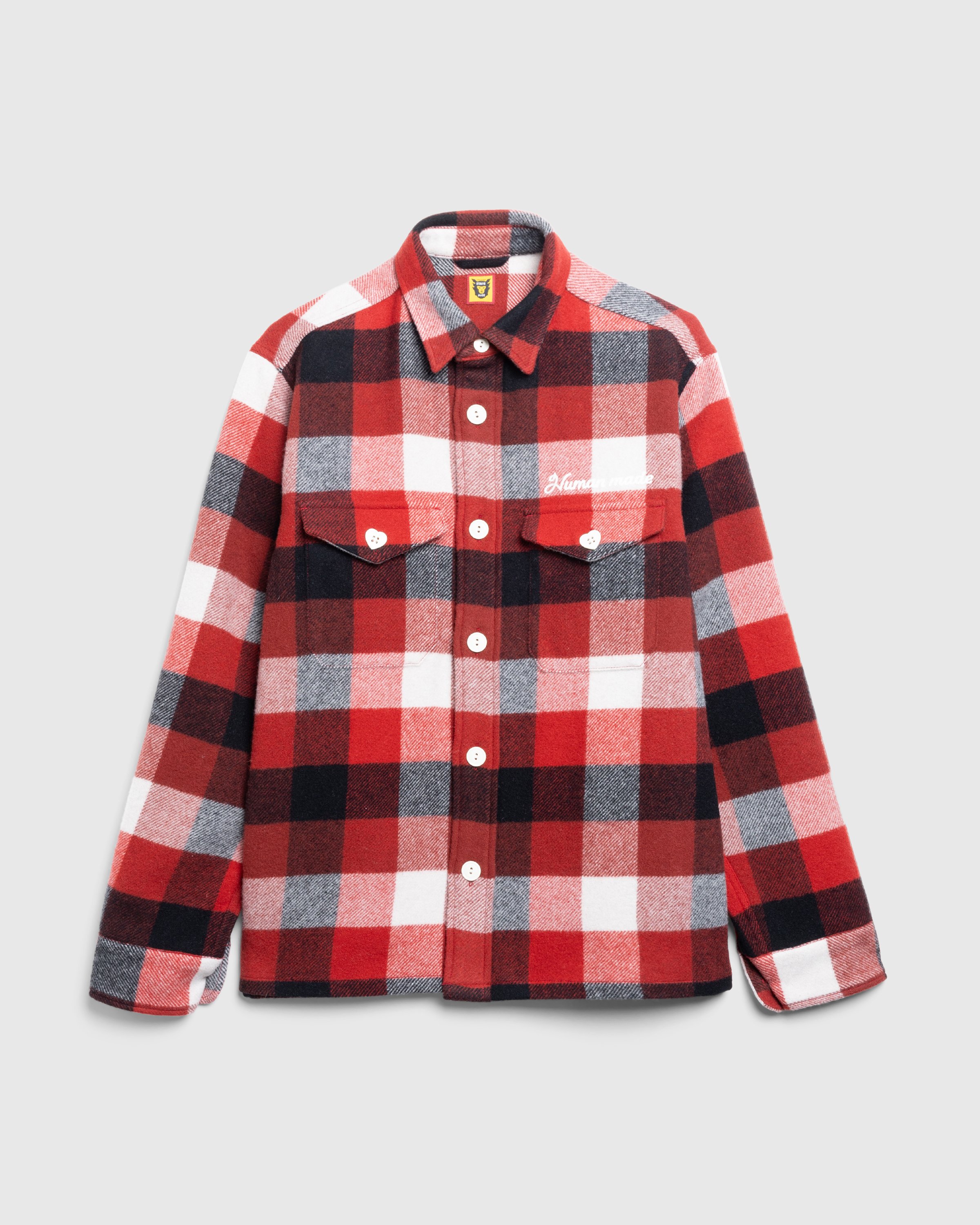 Human Made – Wool Beaver Block Check Shirt Red | Highsnobiety